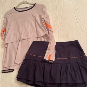 Lucky in Love Deep Purple Layered Mini Skirt and lavender long sleeve top